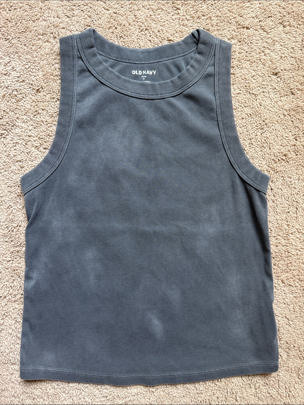 Old Navy Women's Charcoal Ribbed Tank Top